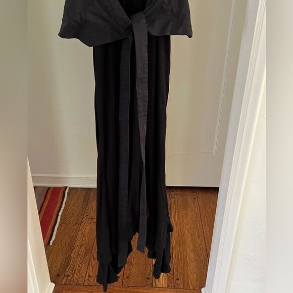 Preen Line Mermaid Hem Dress Long Black with Apron Belt Medium M - Picture 3 of 5